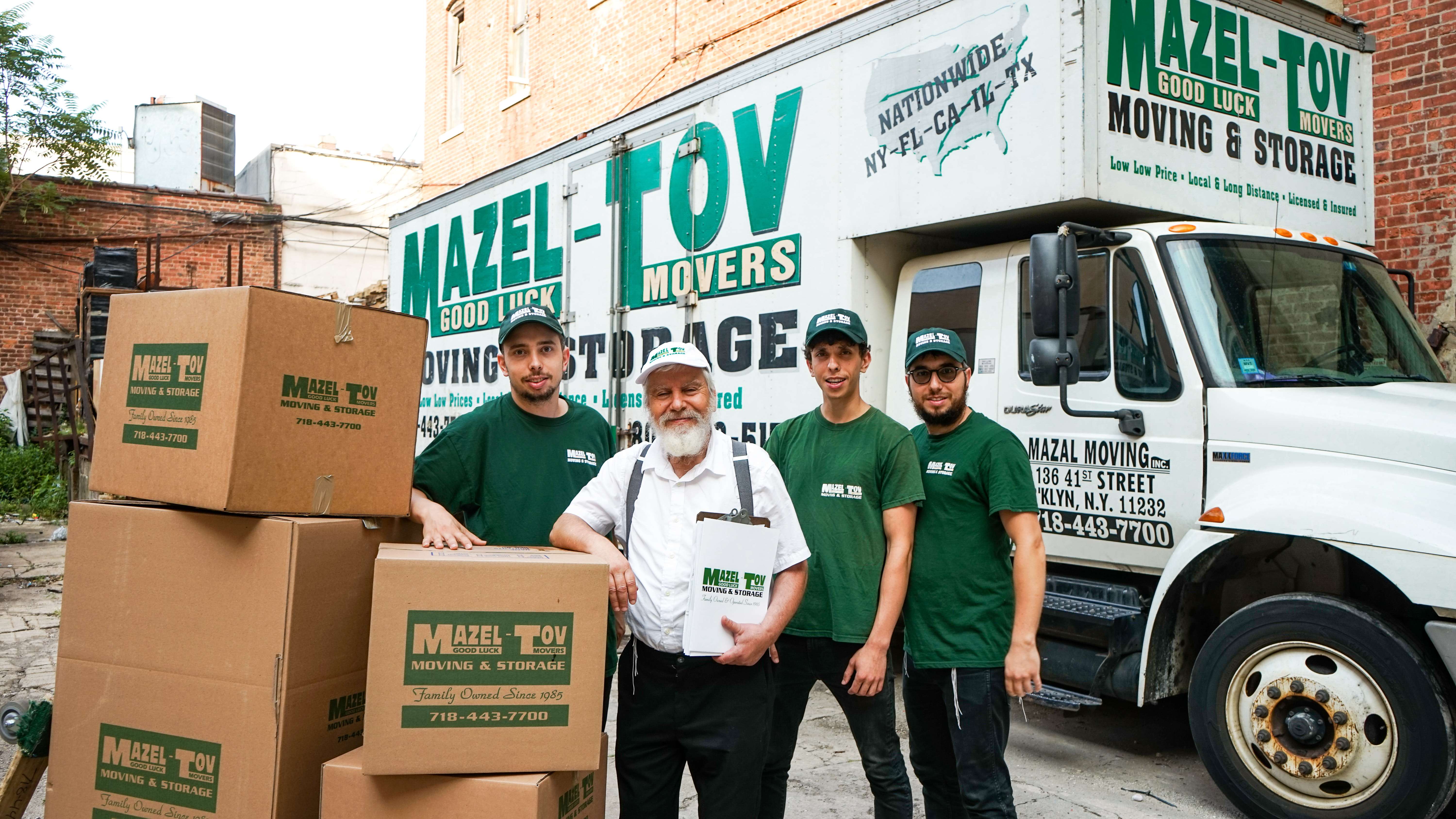 Mazel-Tov Movers crew and truck